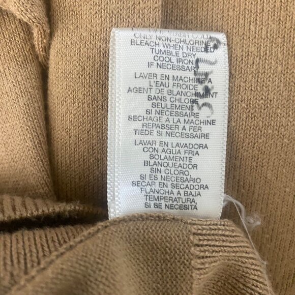 Michael Kors V-Neck Sweater Mens  XL Tan Cotton Blend Long Sleeve Pullover - Picture 6 of 8